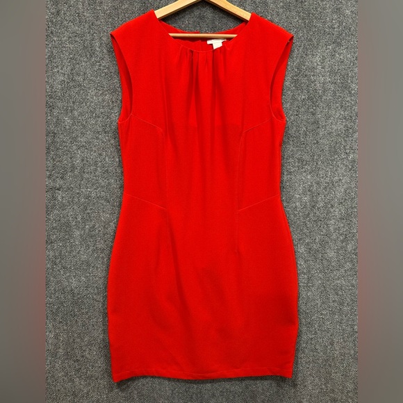 H&M red sheath dress NWT women’s 16 sleeveless shift date night Valentine career - Picture 1 of 14